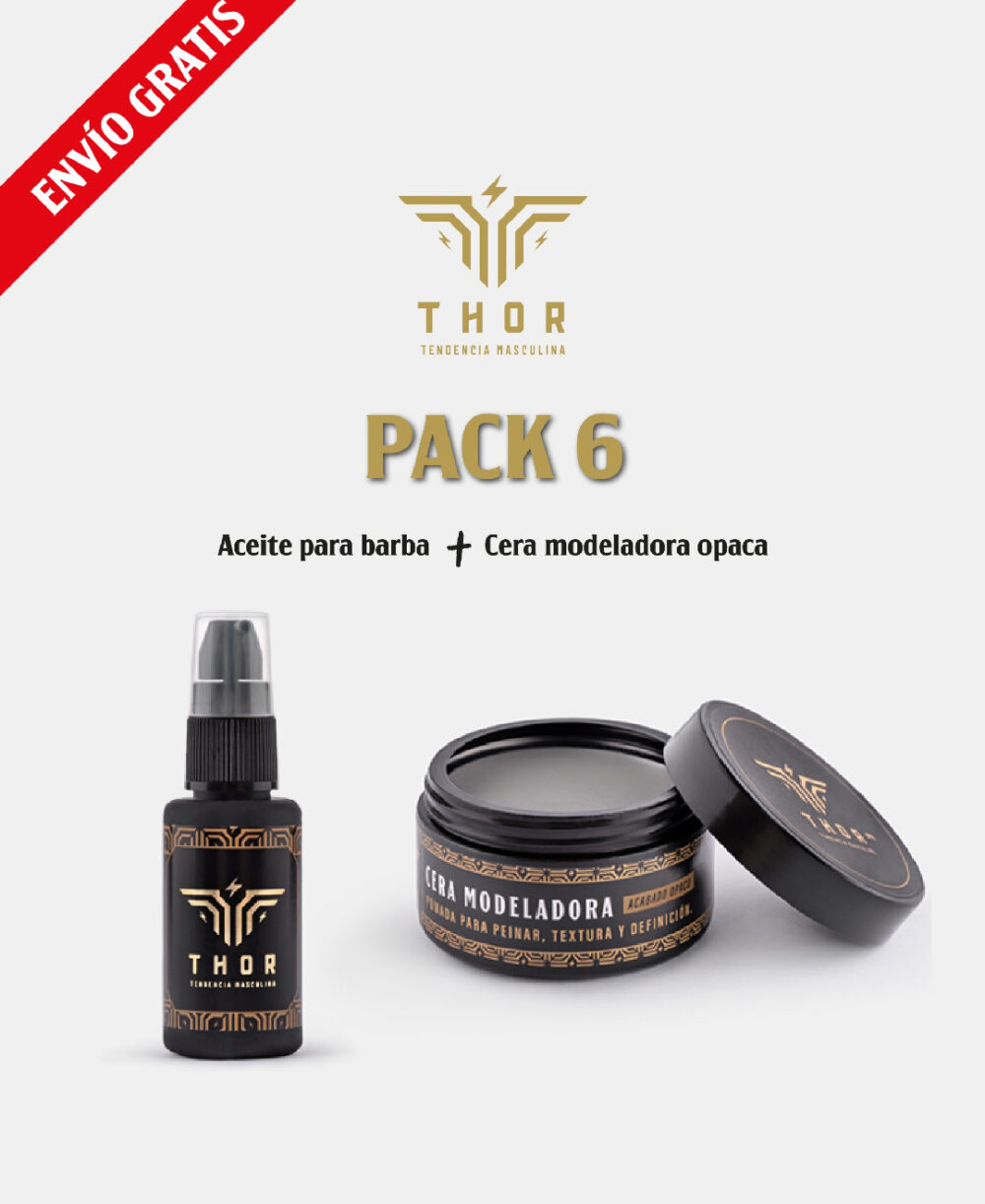 PACK 6 Aceite para barba + Cera modeladora opaca ENVÍO GRATIS