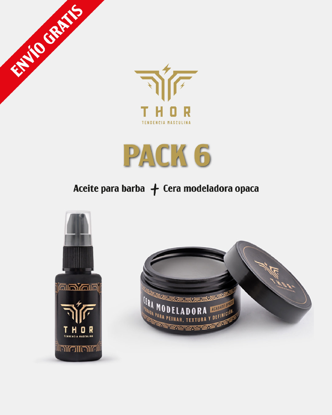 PACK 6 Aceite para barba + Cera modeladora opaca ENVÍO GRATIS PACK 6 Aceite para barba + Cera modeladora opaca ENVÍO GRATIS