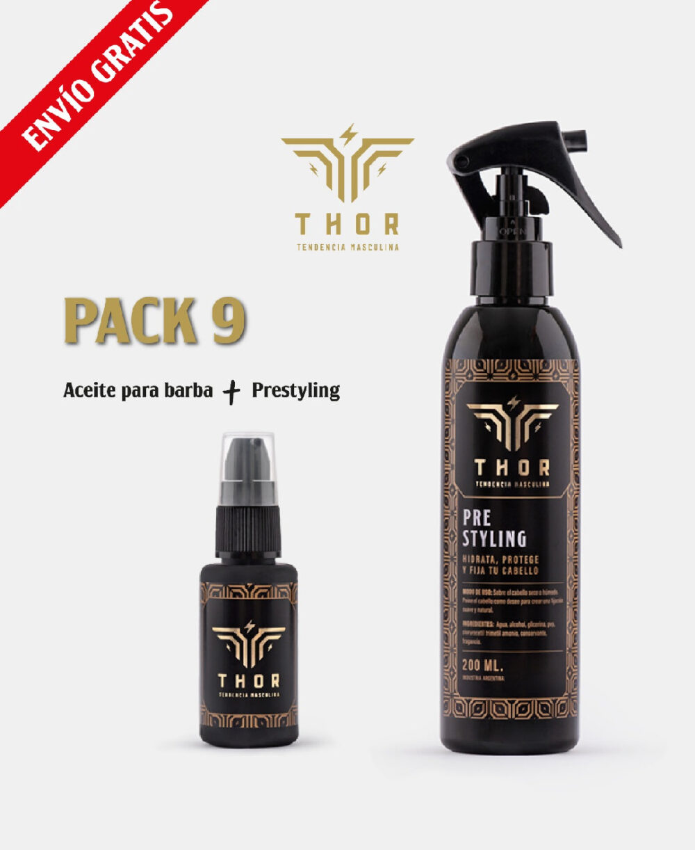 PACK 9 Aceite para barba + Pre styling ENVÍO GRATIS